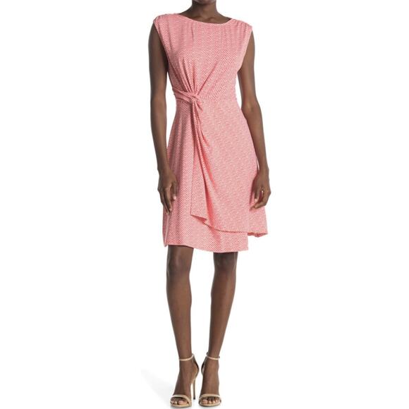 Tommy Bahama Women's Coral White Dress Sleeveless A-Line Goa Boa Side Twist XL - Picture 1 of 7
